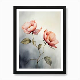 Two Pink Flowers Art Print