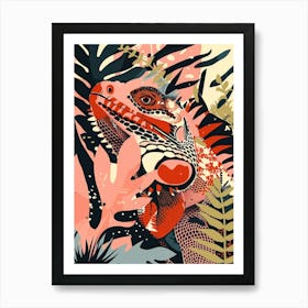Rhinoceros Iguana Abstract Modern Illustration 5 Art Print