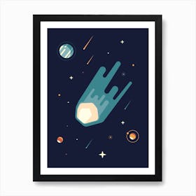 Comet In Outer Space Art Print