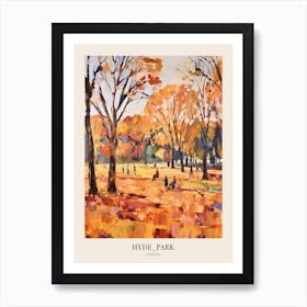 Autumn City Park Painting Hyde Park London 1 Poster Art Print