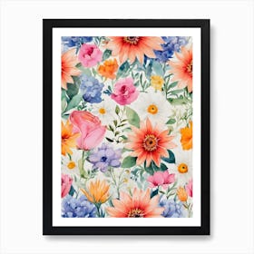 Watercolor Flowers 15 Art Print