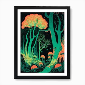 Forest At Night 1 Art Print