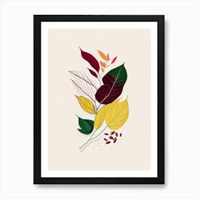 Curry Leaf Spices And Herbs Minimal Line Drawing 1 Art Print