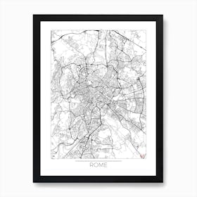 Rome Map Minimal Line Art Print