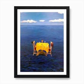 Table For Two In The Ocean Art Print