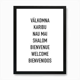Welcome Languages Sign Art Print