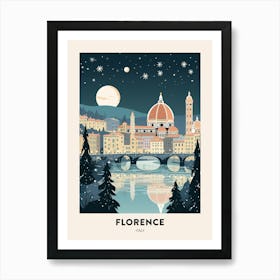 Winter Night  Travel Poster Florence Italy 4 Art Print