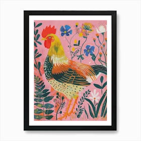 Spring Birds Rooster 1 Art Print
