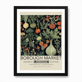 Borough Market 2 Vintage Underground Travel Poster Art Print