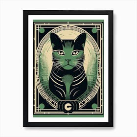 Strenght Cat Tarot Card 0 Art Print