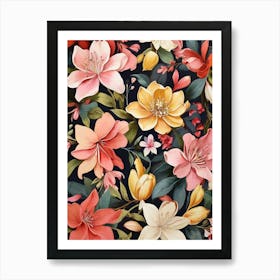 Painted Florals Honeysuckle Art Print 2 Art Print