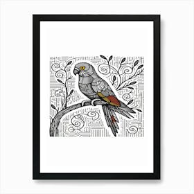 Apollo Parrot On A Branch Art Print