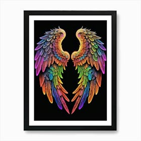 Neon Angel Wings 15 Art Print