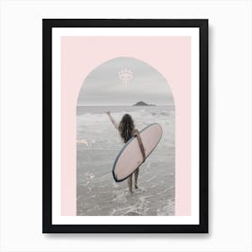 Surf Poster Surf Girl Print Surfer Room Decor Surfer Girl Room Printable Wall Art Boho Surf Prints Pink Surf Print Australia Art Print
