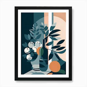 Still Life With Oranges 1 Art Print