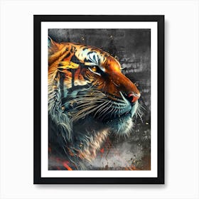 A Nice Tiger Art Illustration In A Painting Style 08 Art Print