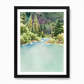 Sequoia National Park United States Of America Water Colour Poster Art Print