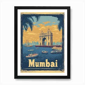 Aihrgdesign A Vintage Travel Poster Of Mumbai 2 Art Print