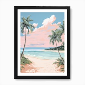 A Canvas Painting Of Pink Sands Beach, Harbour Island 2 Art Print