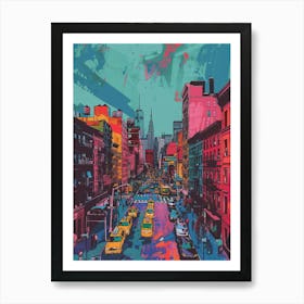East Village New York Colourful Silkscreen Illustration 3 Art Print