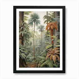 Vintage Jungle Botanical Illustration Palm Trees 1 Art Print