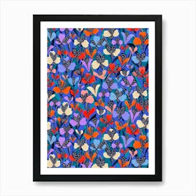 Pansy - Blue Red Art Print