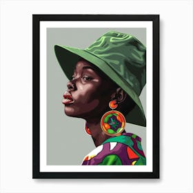 African Woman In A Hat 6 Art Print