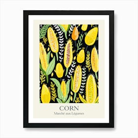 Marche Aux Legumes Corn Summer Illustration 1 Art Print