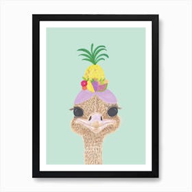 Carmen The Ostritch In Mint Art Print