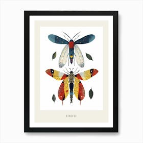 Colourful Insect Illustration Firefly 7 Poster Art Print