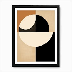 Celestial Harmony in Beige Mid-Century Art Print