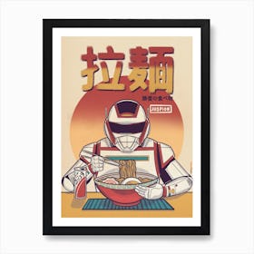 Juspion Eating Ramen Art Print