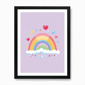 Rainbow With Hearts 1 Art Print