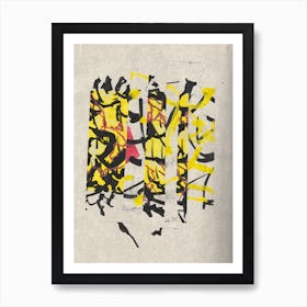 Yellow And Black Collage 1 Art Print