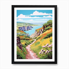 Pembrokeshire Coast Wales 2 Hike Illustration Art Print