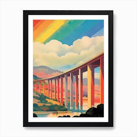 Viaduc De Millau, France Colourful 2 Art Print