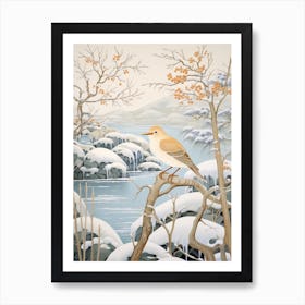 Winter Bird Painting Cuckoo 2 Art Print