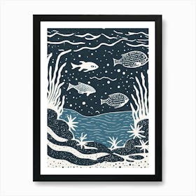 Fish In The Sea Ukiyo-E Art Print