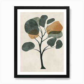 Boxwood Tree Minimal Japandi Illustration 3 Art Print