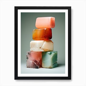 Stacked Soap Bars, Stones Art 1 Art Print