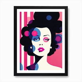 Woman In A Pink, Pop art, USA Art Print