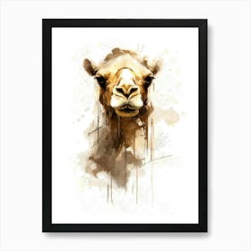 Aesthetic Abstract WatercolorCamel Art Print