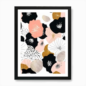 Black And White Floral Pattern Art Print