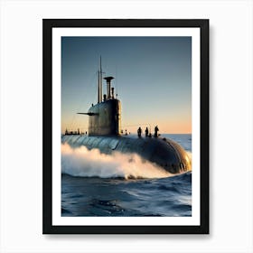 Submarine In The Ocean-Reimagined 3 Art Print