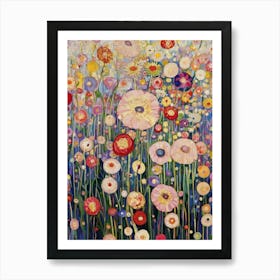 Gustav Klimt Print Flower Garden Poster Klimt Exhibition Poster Painting Wildflowers Full Art Print