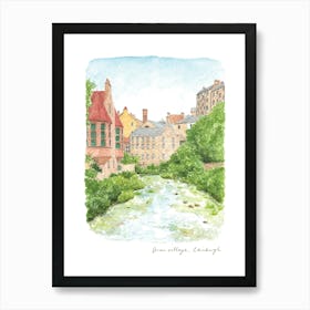 Dean Village, Edinburgh, Water of Leith Art Print