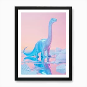 Pastel Toy Dinosaur In A Icy Landscape 2 Art Print