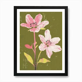 Pink & Green Larkspur 3 Art Print