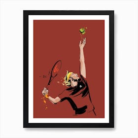 Tennis Player Red Art Print