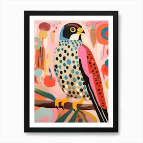 Pink Scandi Falcon 1 Art Print